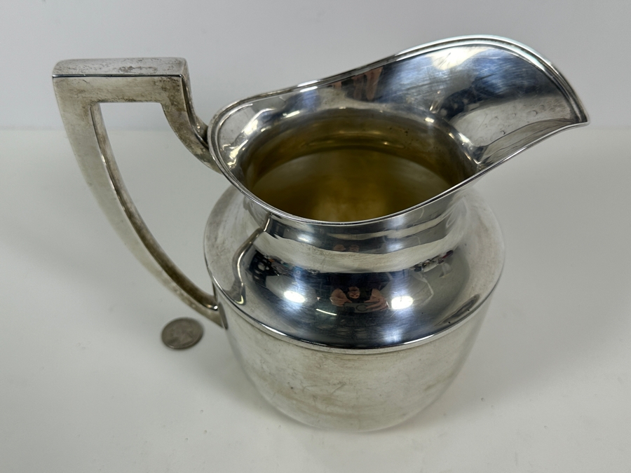 Antique Sterling Silver Water Pitcher 7.5H 540g - Sterling Silver Melt Value = $530 [Photo 4]