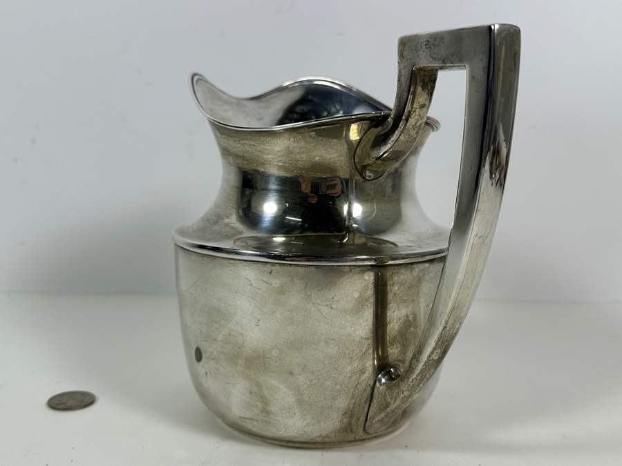 Antique Sterling Silver Water Pitcher 7.5H 540g - Sterling Silver Melt Value = $530 [Photo 8]