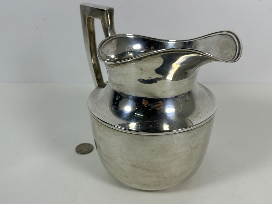 Antique Sterling Silver Water Pitcher 7.5H 540g - Sterling Silver Melt Value = $530 [Photo 5]