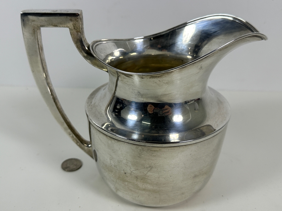 Antique Sterling Silver Water Pitcher 7.5H 540g - Sterling Silver Melt Value = $530 [Photo 3]