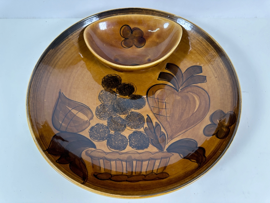 Vintage Mid-Century Los Angeles Pottery Chip & Dip Plate 13.5W [Photo 6]