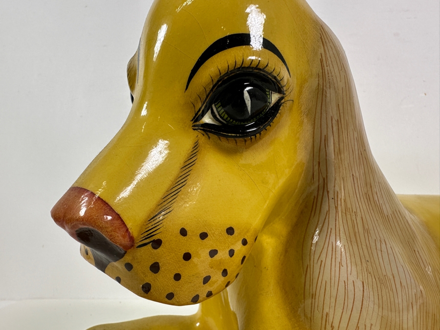 Vintage Sermel Tonala Jal Mexican Folk Art Hand Painted Paper Mache Dog 13L [Photo 3]