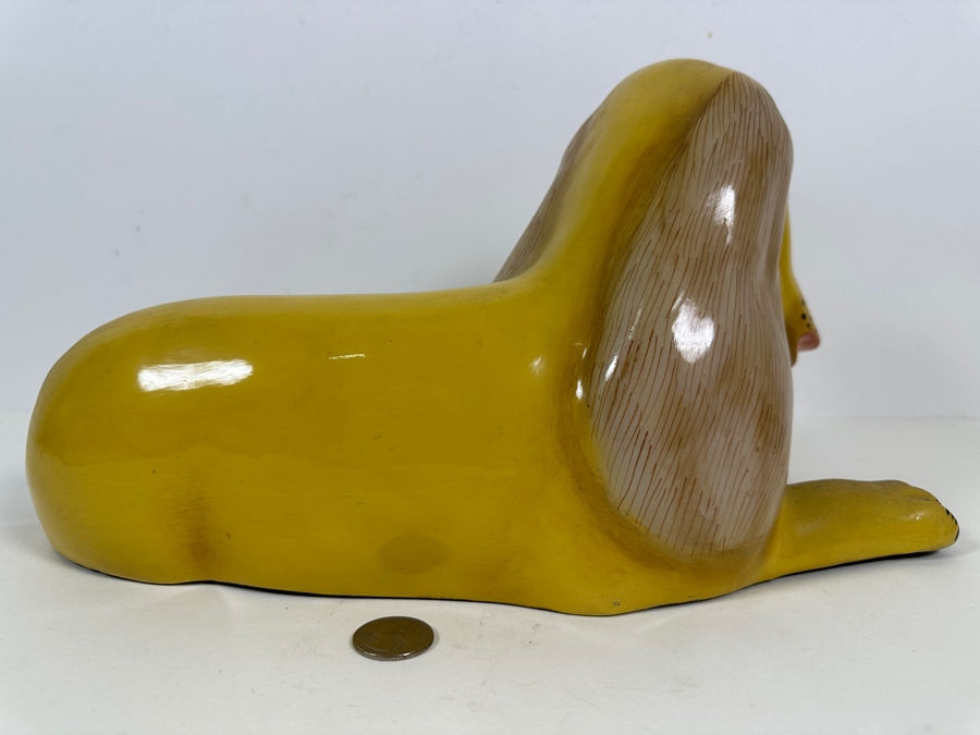 Vintage Sermel Tonala Jal Mexican Folk Art Hand Painted Paper Mache Dog 13L [Photo 7]