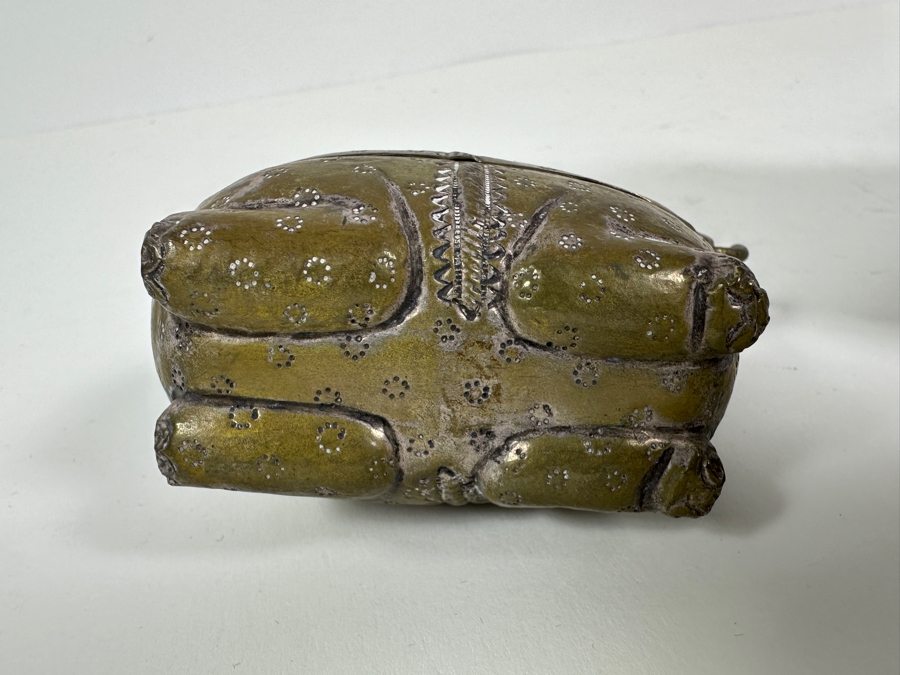 Vintage Cambodian Metal Betel Nut Boxes: Two Elephants And One Rabbit [Photo 14]