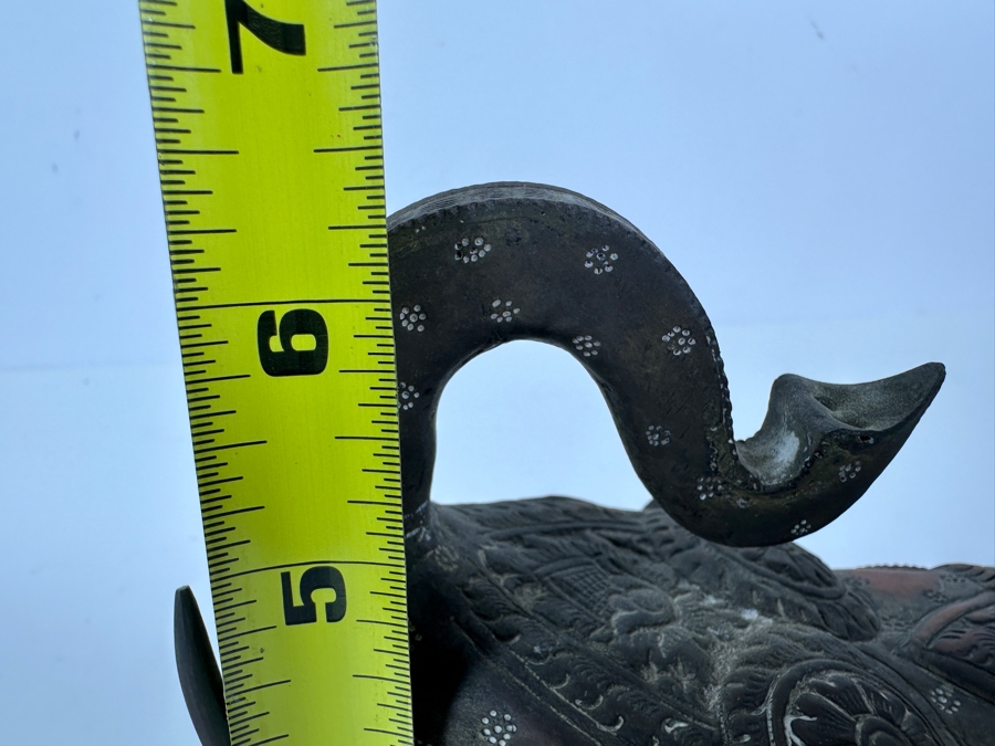 Vintage Cambodian Metal Betel Nut Boxes: Two Elephants And One Rabbit [Photo 15]