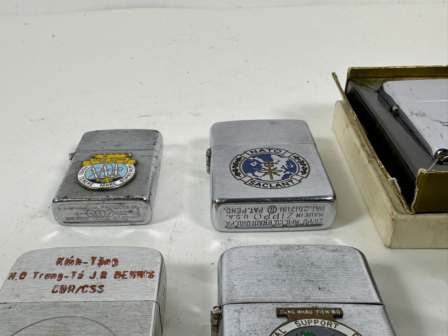 Six Vintage US Navy Lighters Some Zippo [Photo 9]