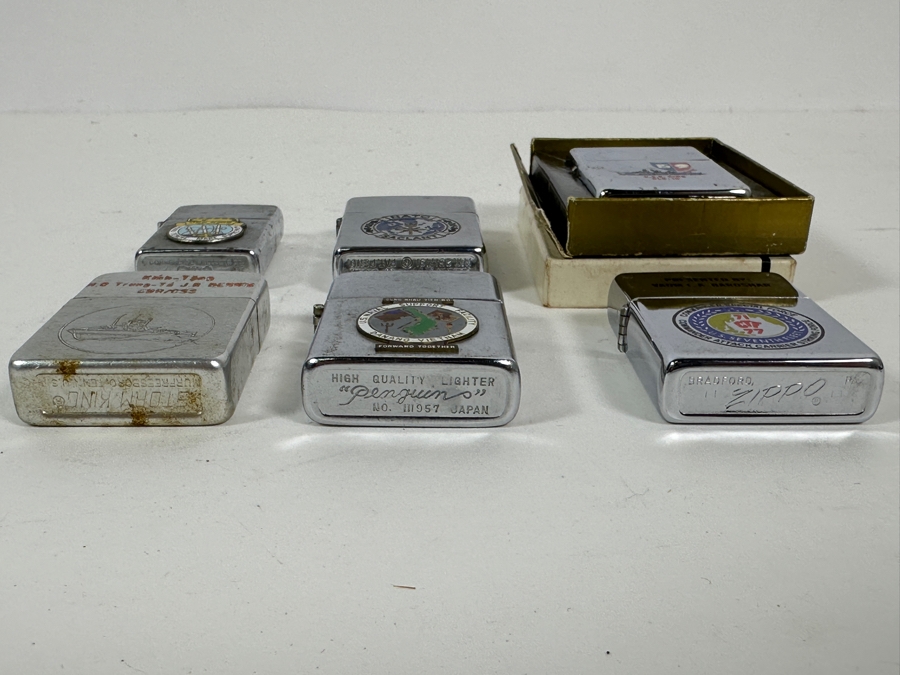 Six Vintage US Navy Lighters Some Zippo [Photo 8]
