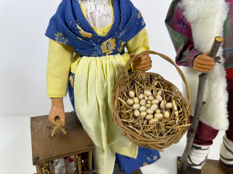 Pair Of Vintage Santon De Provence France Signed R. Gateay Hand Crafted Terra Cotta Clay Dolls 13H [Photo 4]