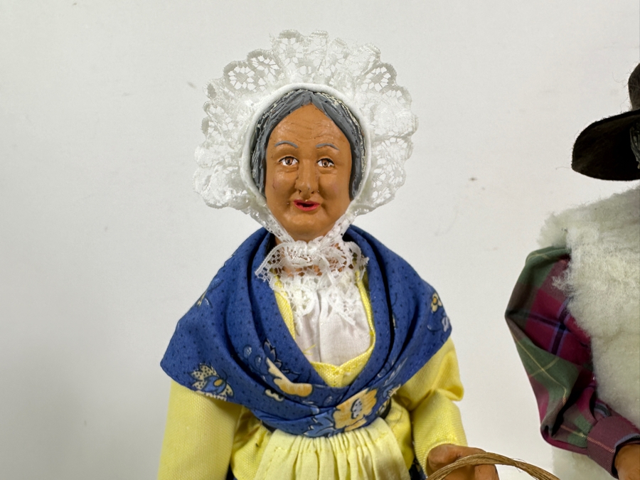 Pair Of Vintage Santon De Provence France Signed R. Gateay Hand Crafted Terra Cotta Clay Dolls 13H [Photo 5]