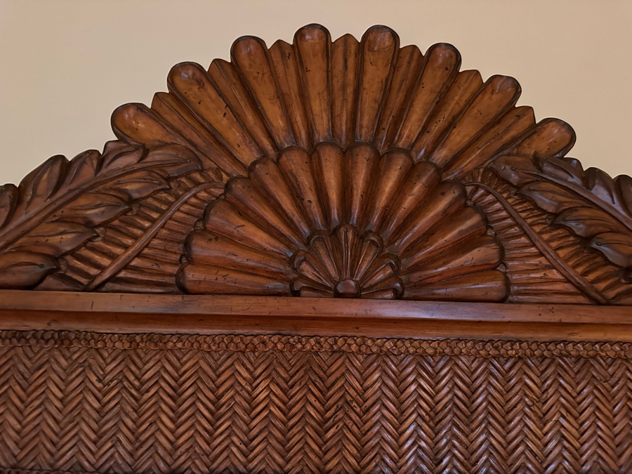 JUST ADDED - Tommy Bahama Wood & Wicker Wall Mirror From A Rancho Santa Fe Casita 36W X 53H [Photo 3]