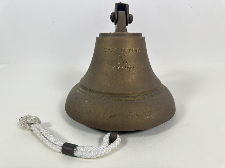 US Navy Ship's Brass Bell Engraved Capt. Dennis N31 CNE 1978-1980 7W [Photo 2]