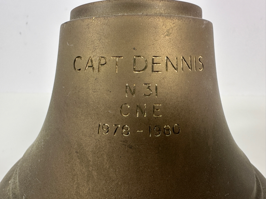 US Navy Ship's Brass Bell Engraved Capt. Dennis N31 CNE 1978-1980 7W [Photo 3]