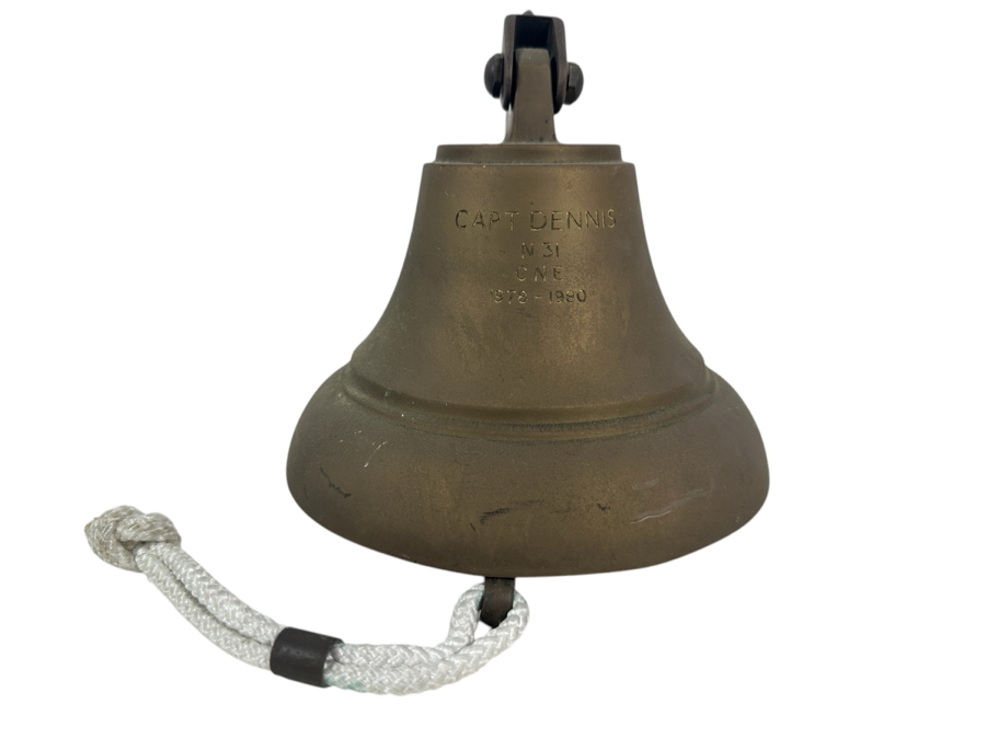 US Navy Ship's Brass Bell Engraved Capt. Dennis N31 CNE 1978-1980 7W [Photo 1]