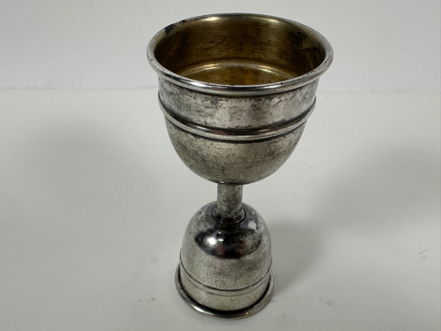 Vintage Sterling Silver Barware Double Jigger 3.75H 66g - Sterling Silver Melt Value = $65 [Photo 4]