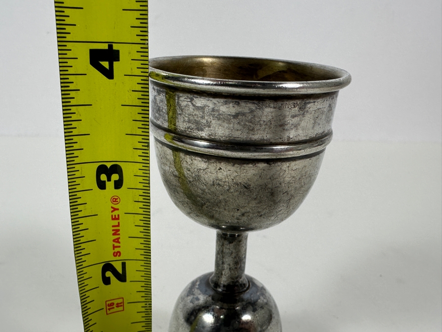 Vintage Sterling Silver Barware Double Jigger 3.75H 66g - Sterling Silver Melt Value = $65 [Photo 9]