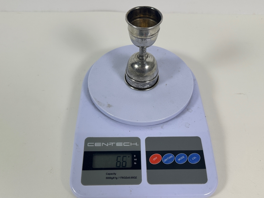 Vintage Sterling Silver Barware Double Jigger 3.75H 66g - Sterling Silver Melt Value = $65 [Photo 10]