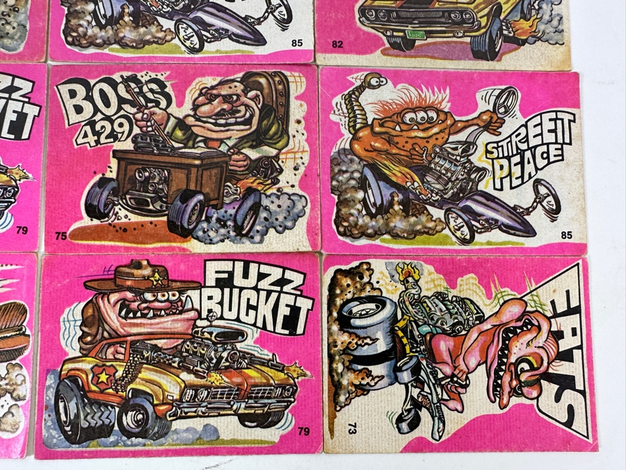 Set Of Twelve Vintage 1973 Donruss Fantastic Odd Rods Stickers [Photo 4]