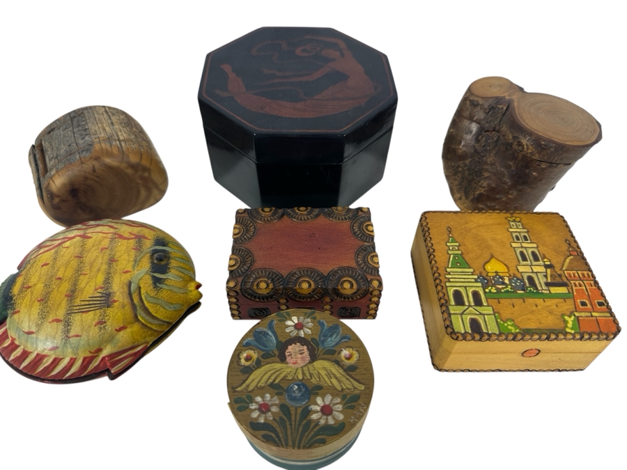 Vintage Wooden Box Collection (Fish Box Is Not Wood) [Photo 1]