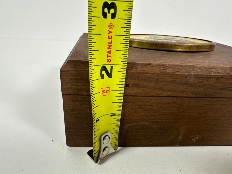 Vintage Wooden Box With Brass Plaque 'Amphibious Squadron Seven: USS Anchorage, USS Cayuga, USS Ogden, USS Peleliu' 5.5W X 4.5D X 2H [Photo 10]