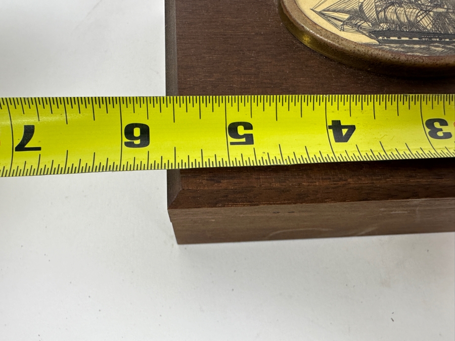 Vintage Wooden Box With Brass Plaque 'Amphibious Squadron Seven: USS Anchorage, USS Cayuga, USS Ogden, USS Peleliu' 5.5W X 4.5D X 2H [Photo 8]