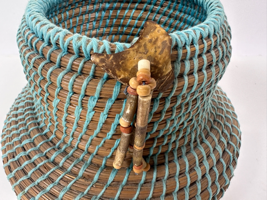 Carol E. Lang Basket With Longleaf Pine Needles And Cotton Yarn 6H Retails $150 [Photo 2]