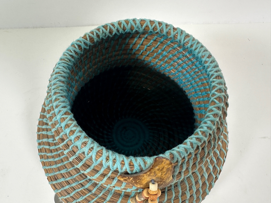 Carol E. Lang Basket With Longleaf Pine Needles And Cotton Yarn 6H Retails $150 [Photo 3]