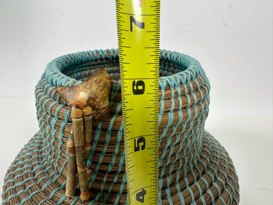 Carol E. Lang Basket With Longleaf Pine Needles And Cotton Yarn 6H Retails $150 [Photo 5]