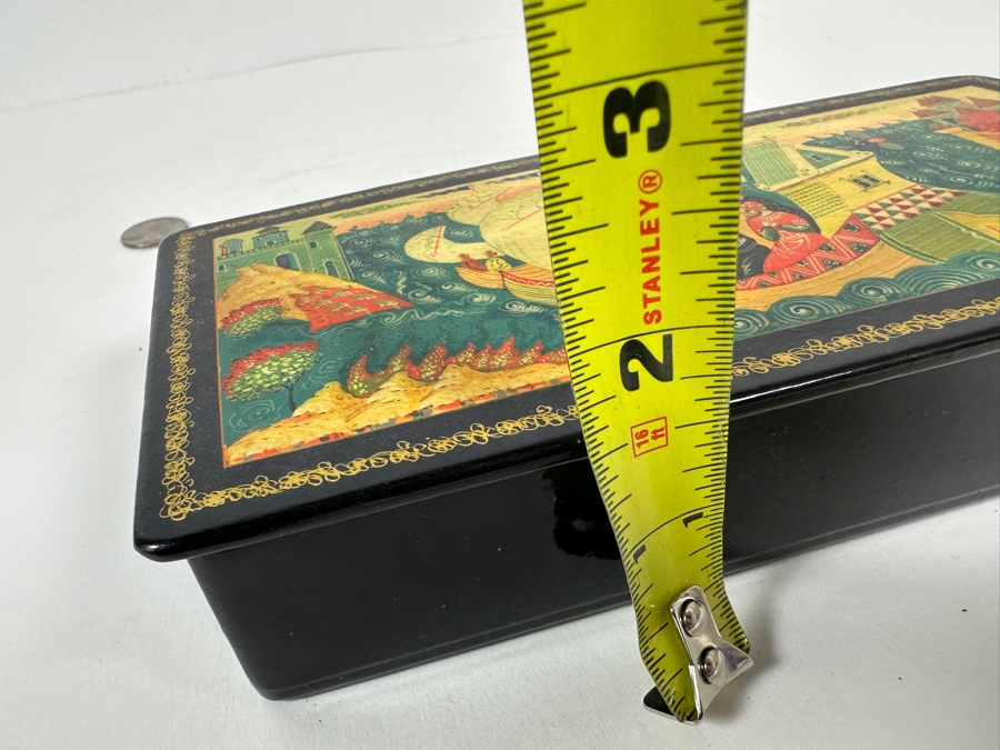 Hand Painted Russian Wooden Lacquer Box 8W X 4D X 1.5H And Hand Painted Russian Wooden Eggs And Dish [Photo 13]