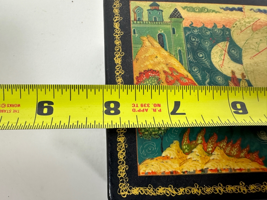 Hand Painted Russian Wooden Lacquer Box 8W X 4D X 1.5H And Hand Painted Russian Wooden Eggs And Dish [Photo 11]