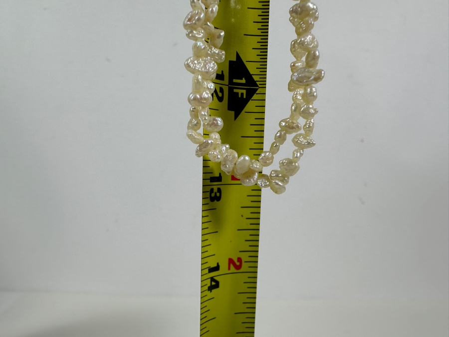 Double Strand 26' Pearl Necklace With Silver Clasp [Photo 6]