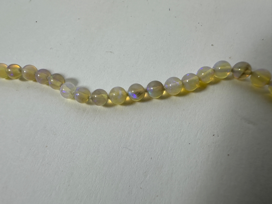 19' Opal Beaded Necklace With 14k Gold Clasp  [Photo 3]
