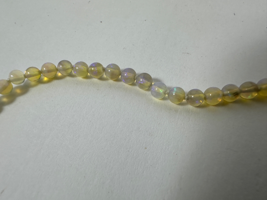 19' Opal Beaded Necklace With 14k Gold Clasp  [Photo 4]
