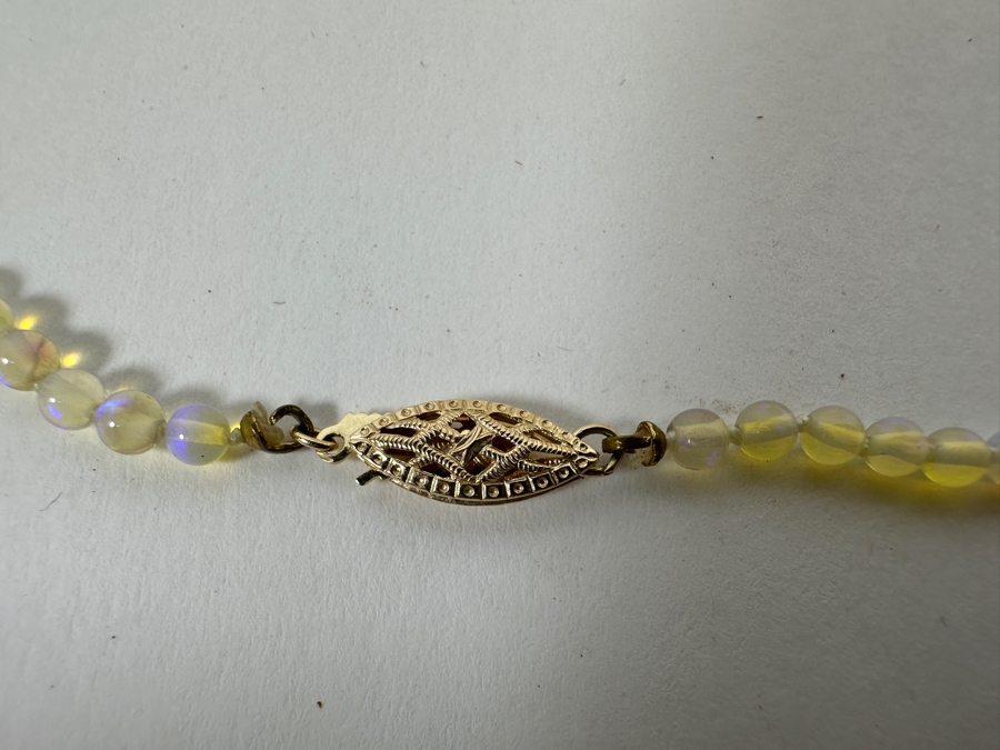 19' Opal Beaded Necklace With 14k Gold Clasp  [Photo 5]