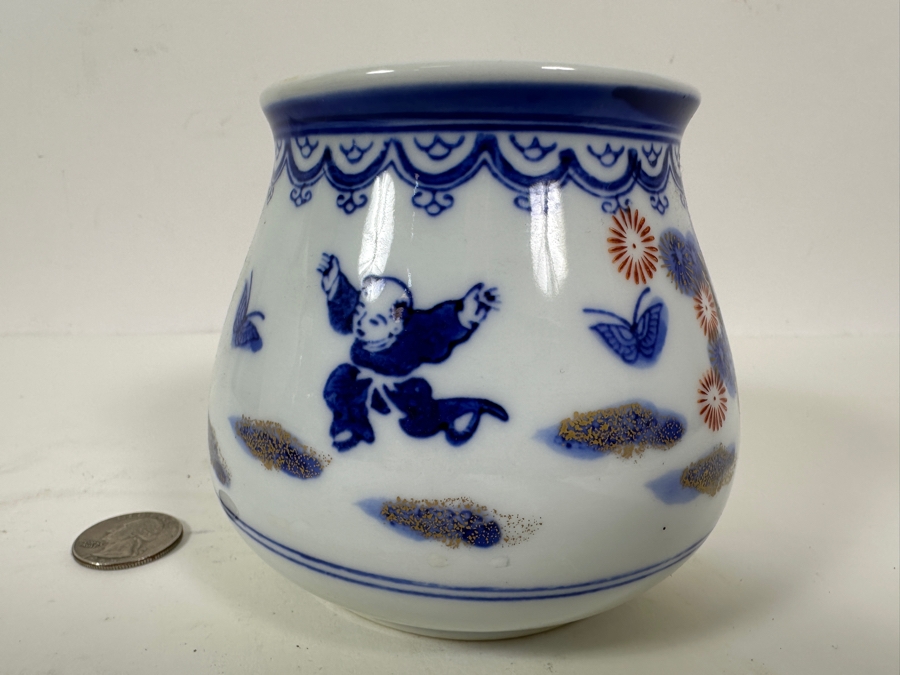 Vintage Japanese Arita Ware Porcelain Pot 4'H [Photo 4]