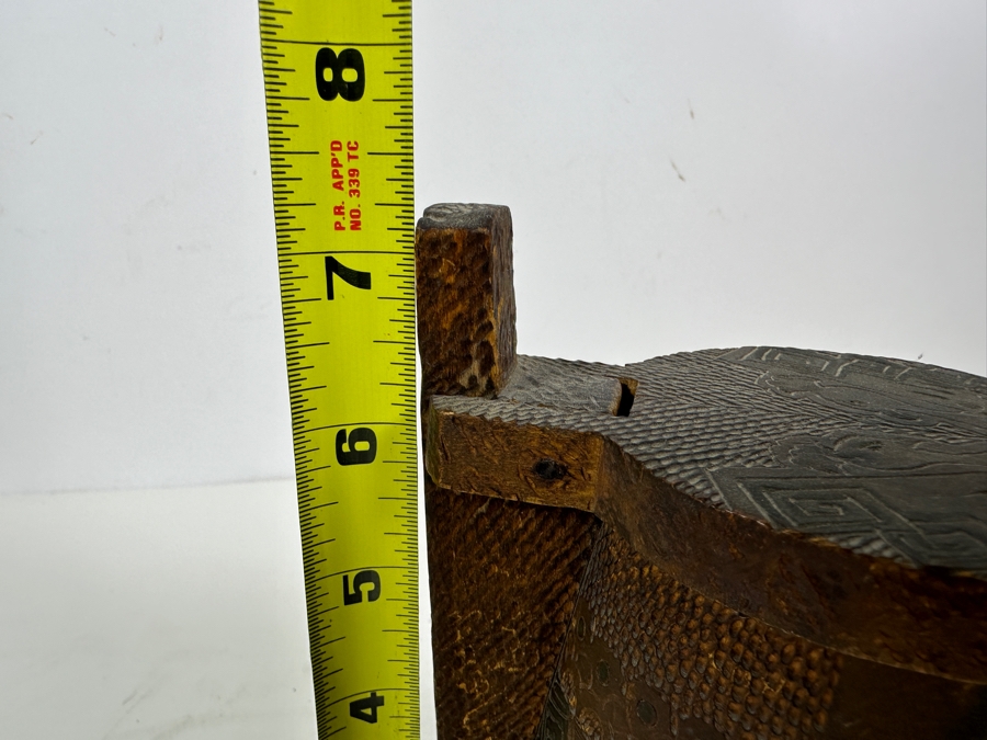 Antique Hand Carved Wooden Russian Tankard Mug 7H [Photo 13]