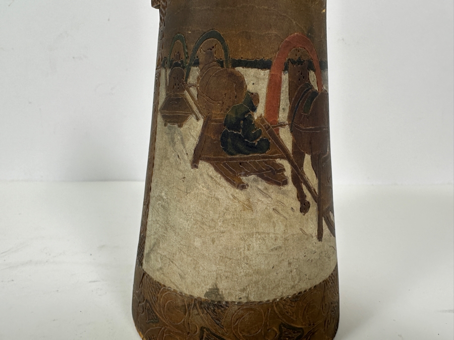 Antique Hand Carved Wooden Russian Tankard Mug 7H [Photo 7]