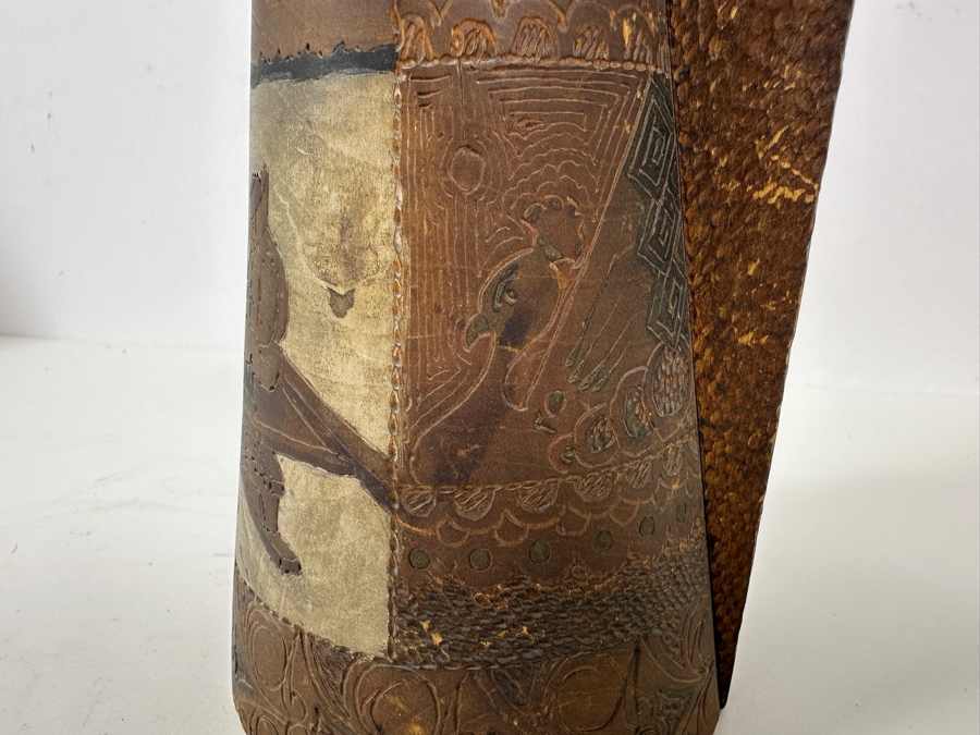 Antique Hand Carved Wooden Russian Tankard Mug 7H [Photo 6]