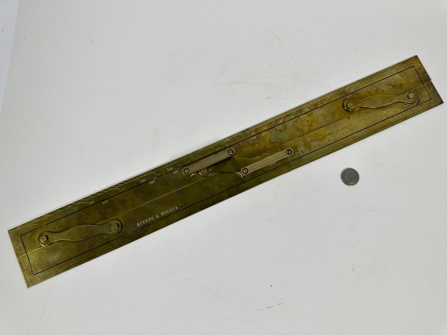 Antique Kelvin & Hughes Brass Nautical Parallel Rule Made In Great Britain 24W [Photo 5]