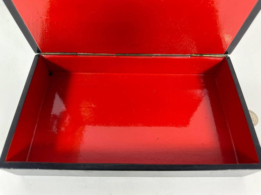 Vintage Hand Painted Russian Wooden Lacquer Box 9.5W X 5.5D X 1.75H [Photo 7]