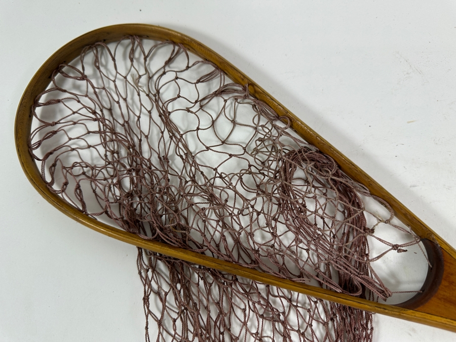 Vintage Handmade Wooden Fly Fishing Net 19L [Photo 4]