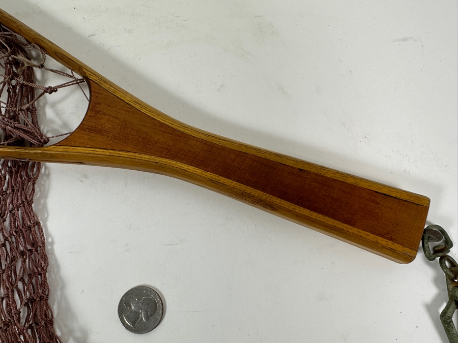 Vintage Handmade Wooden Fly Fishing Net 19L [Photo 3]