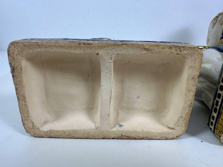 Three Small Ceramic Hand Painted Asian Elephant Plant Stands 6.25W X 3.75D X 7H [Photo 14]