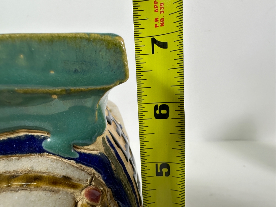 Three Small Ceramic Hand Painted Asian Elephant Plant Stands 6.25W X 3.75D X 7H [Photo 18]