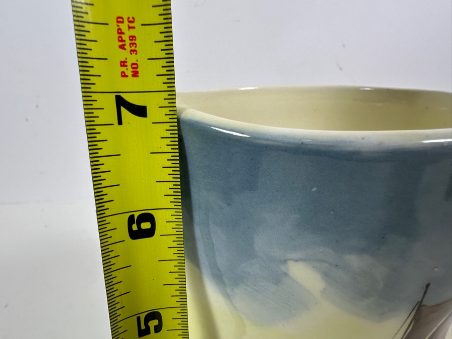 Antique English Royal Doulton Hand Painted Pitcher With Sailboat 7'H [Photo 8]