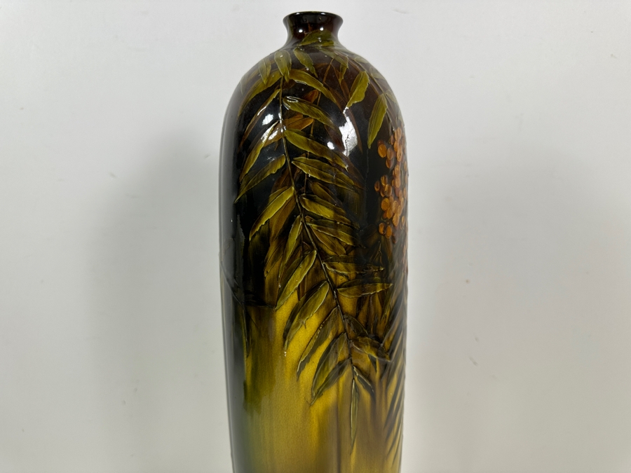 Stunning Antique 1892 Rookwood Pottery Vase 19'H - Hole Has Been Previously Drilled Into The Bottom To Accommodate A Lamp [Photo 4]