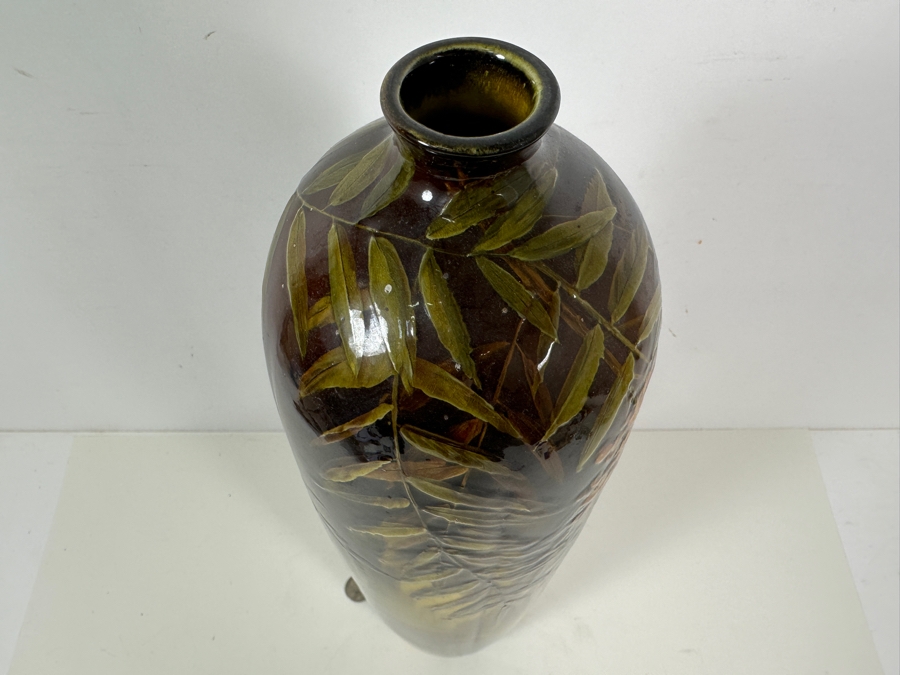 Stunning Antique 1892 Rookwood Pottery Vase 19'H - Hole Has Been Previously Drilled Into The Bottom To Accommodate A Lamp [Photo 5]