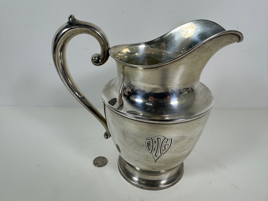 Antique Sterling Silver R. Wallace & Sons Mfg. Co. (R. W & S) Water Pitcher 4 Pints 8.5H 613g - Sterling Silver Melt Value = $601 [Photo 10]