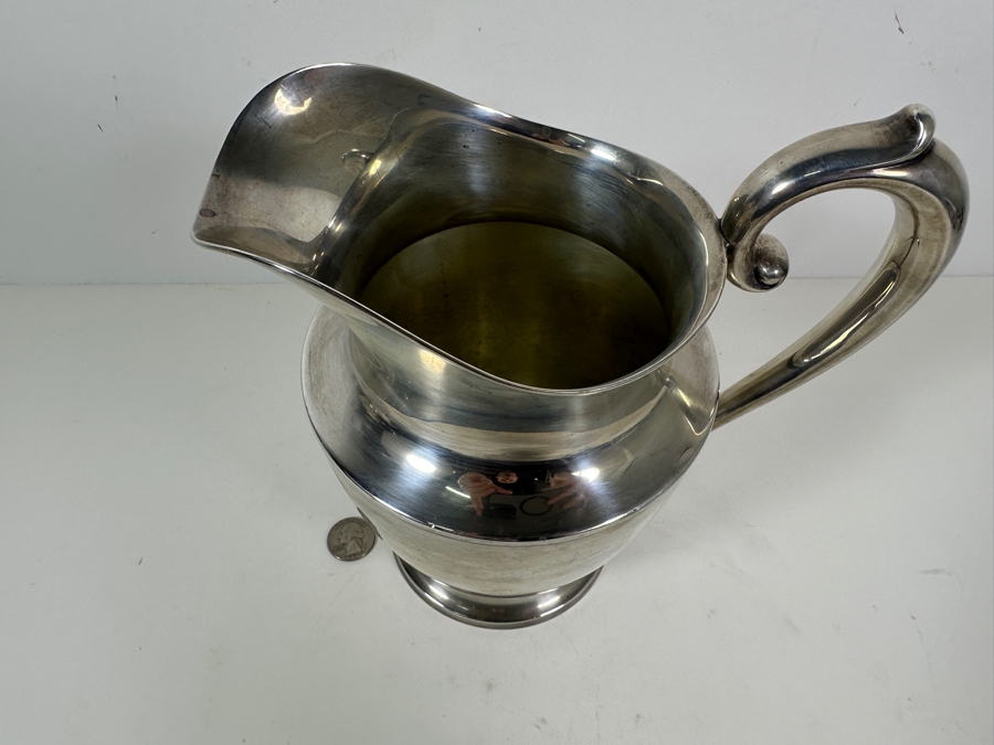 Antique Sterling Silver R. Wallace & Sons Mfg. Co. (R. W & S) Water Pitcher 4 Pints 8.5H 613g - Sterling Silver Melt Value = $601 [Photo 6]
