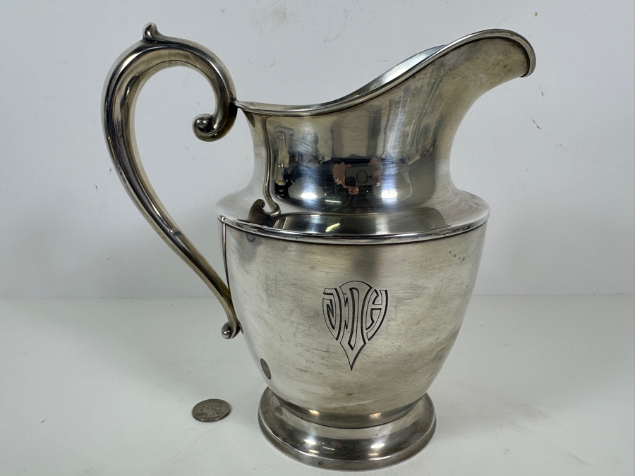 Antique Sterling Silver R. Wallace & Sons Mfg. Co. (R. W & S) Water Pitcher 4 Pints 8.5H 613g - Sterling Silver Melt Value = $601 [Photo 11]