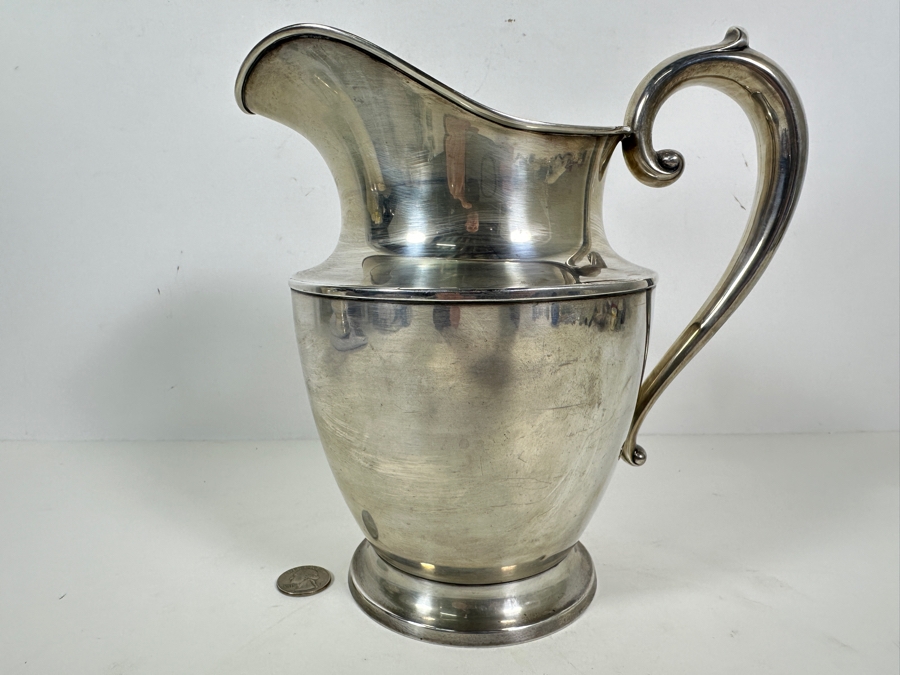 Antique Sterling Silver R. Wallace & Sons Mfg. Co. (R. W & S) Water Pitcher 4 Pints 8.5H 613g - Sterling Silver Melt Value = $601 [Photo 5]